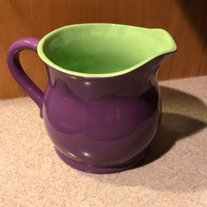 Purple & Green Pitcher Ceramic Vase